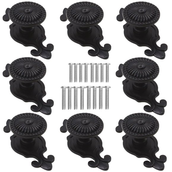 Pomos de armario Kelier Vintage Retro Mushroom, 7,4 x 3,2 cm, negros