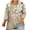 Khaki, variant on Wancir Womens Tops 3/4 Length Sleeve Crew Neck Oversized T Shirts Plus Size Floral Print Cotton Blouses Casual Shirts Fall