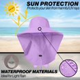thumbnail image 3 of Minzimin UPF 50+ Sun Protection Hat for Men and Women, Wide Brim Outdoor Beach Fishing Cap with Neck Flap, Breathable Mesh, Windproof, 3 of 7