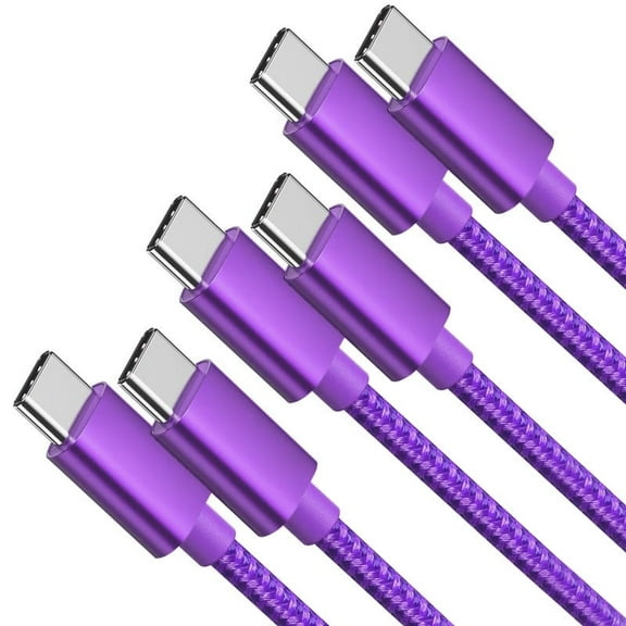 3 Pack Car Carplay Cable for iPhone 16 15 Pro Max 15 Plus,10FT USB-C to USB C Cable for Car Charger Adapter, Carplay USB C Cord Accessories Charging for iPad 10th Gen/iPad Pro Air 5th-Purple
