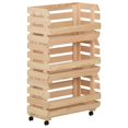thumbnail image 1 of vidaXL Vegetable Trolley 37x30x80 cm Solid Pinewood, 1 of 5