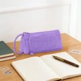 thumbnail image 7 of Large Capacity Pencil Case 8.2 Inch, Multi Compartment Zipper Pen Pouch for Office Supplies Art Tools Stationery, Purple, 7 of 7