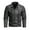 Black, variant on Men's Distressed Wash PU Leather Jacket Biker Style Stand Collar Coat Long Sleeve Zippered Motorcycle Top Faux Leather Vintage Outerwear Slim Fit Casual Wear S-3XL