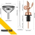 thumbnail image 2 of BlinkLLX 4 Pieces Weighted Stainless Steel Pourers Olive Oil Spout Olive Oil Dispenser Spout Automatic Opening and Closing with Funnel and Brush for Pouring Wine Syrup Kitchen(Rose Gold), 2 of 7