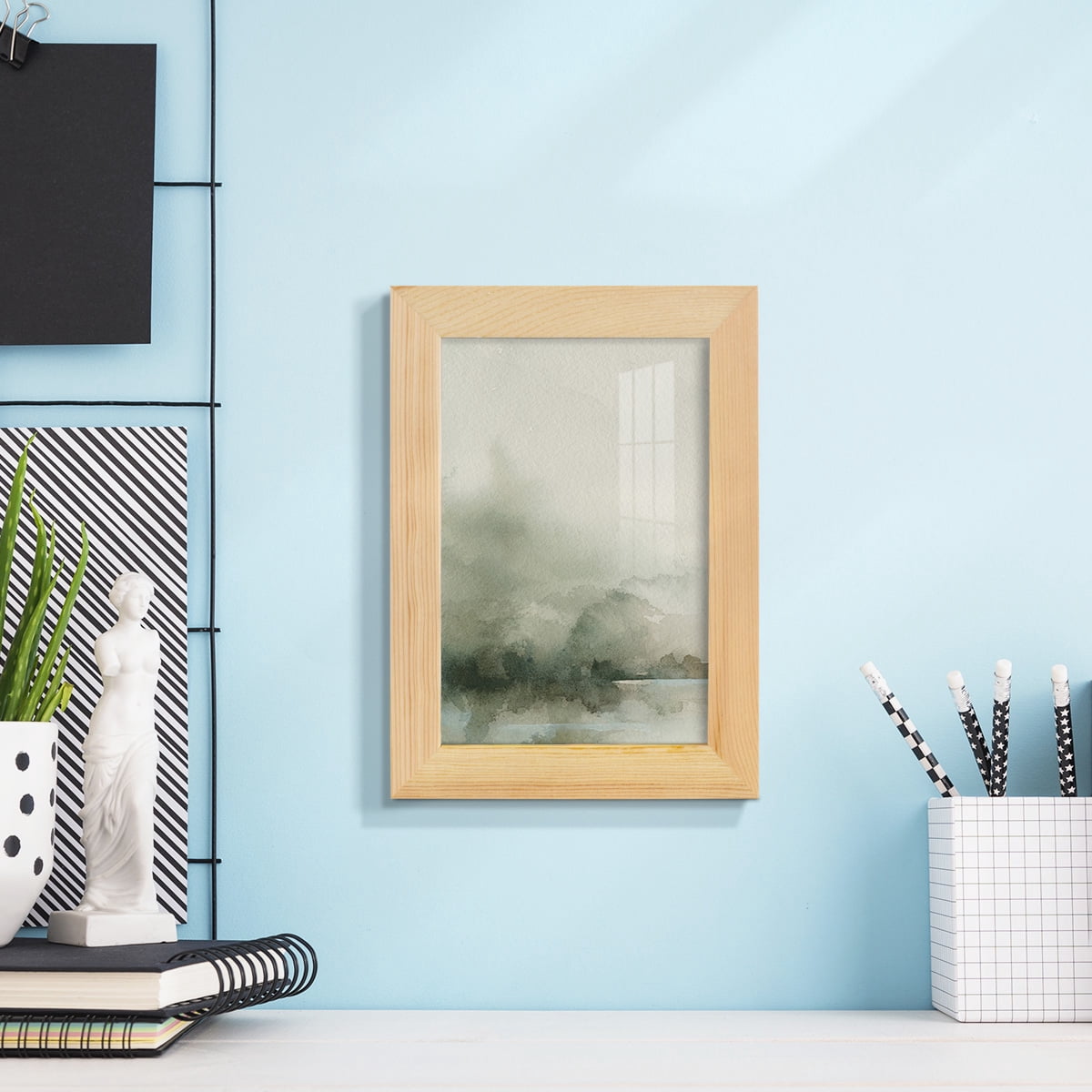 Heavy Fog I - Framed Print w/glass - Natural Wood