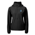 thumbnail image 2 of Women's Cutter & Buck Black Detroit Lions  Charter Eco Recycled Half-Zip Hooded Anorak Jacket, 2 of 3
