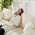 thumbnail image 6 of Muumblus Pure 3-Seater Sofa, 79.5" Teddy Upholstered Sofa Couch for Living Room, Beige, 6 of 7