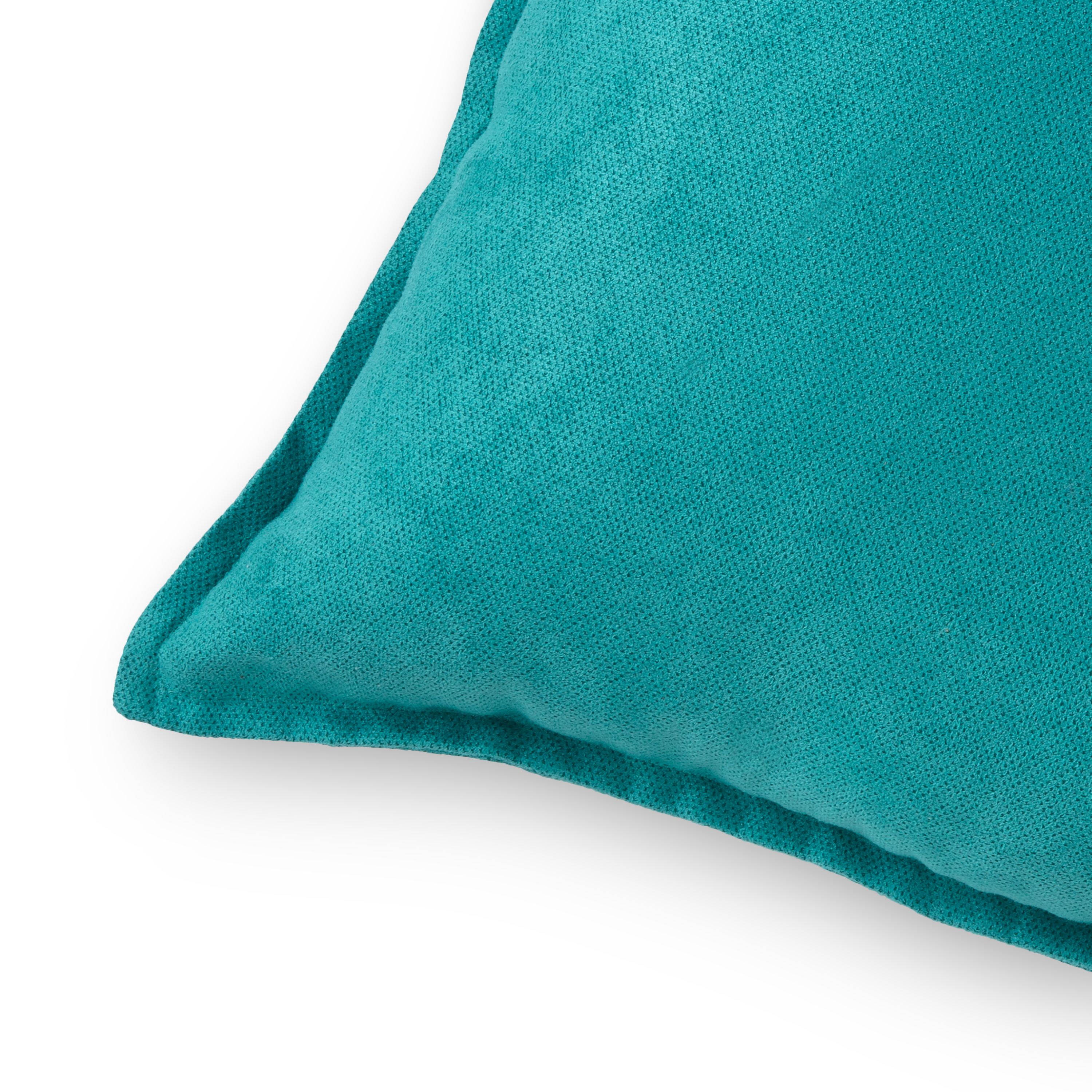 Mainstays Faux Suede Decorative Square Throw Pillow with Flange, 18" x 18", Peacock - image 3 of 4