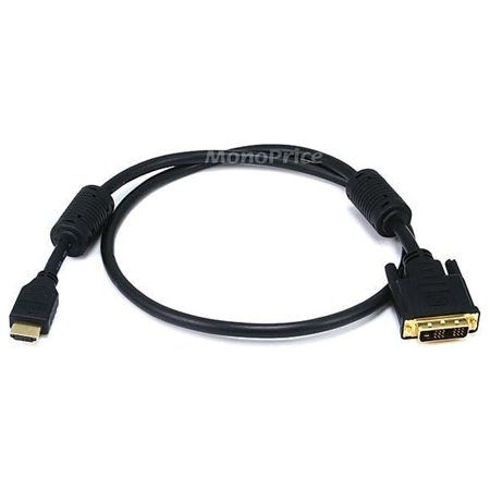 UPC: 0844660026617 | Monoprice 3ft 28AWG High Speed HDMI to Adapter DVI Cable with Ferrite Cores  Black
