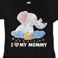 thumbnail image 4 of Inktastic I Love My Mommy Cute Elephants with Moon and Stars Boys or Girls Baby Bodysuit, 4 of 5