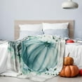 thumbnail image 4 of Hello Pumpkin Eucalyptus Blanket Fall Autumn Thanksgiving Blanket Blue Plaid Throw Blanket Eucalyptus Leaves Harvest Decoration for Home Sofa Couch, 50 * 60 Inches, 4 of 6