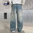 thumbnail image 6 of XIYON Boys Baggy Jeans Casual Pants Autumn Loose Fit Denim Comfortable Trousers For Kids Youth Wide Leg Long Pants Streetwear 7-8 Years, 6 of 6