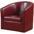 thumbnail image 1 of Bowery Hill Chaise d'Appoint en Simili Cuir à Dossier Pivotant en Rouge, 1 of 2