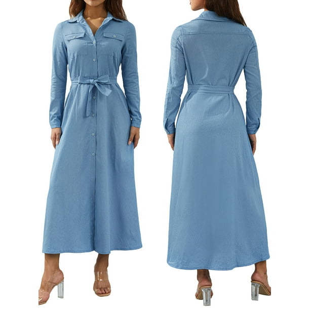 Maxi vestidos de mezclilla hotsell