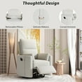 thumbnail image 6 of BedLuxury Swivel Recliner Theater Recliner Chair, Manual Glider Reclining Sofa with Two Removable Pillows, Nursery Recliners for Living Room,Beige, 6 of 7