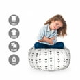thumbnail image 2 of Abstract Storage Toy Bag Chair, Repetitive Pattern of Monochrome Pointer Shapes in Vertical Direction, Stuffed Animal Organizer Washable Bag, Large Size, White and Charcoal Grey, by Ambesonne, 2 of 3