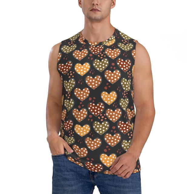 Balery Heart Camisetas sin mangas para hombre, absorbe la humedad y protege contra el mal olor.-Large