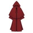 thumbnail image 2 of Hvyesh Friar Hooded Cape for Men Women Medieval Cloak Viking Cloak Renaissance Role Play Costume, 2 of 7