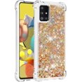 thumbnail image 3 of Compatible with Samsung Galaxy A51 Case Glitter Luxury Cute Love Liquid Quicksand Clear TPU Girls Women Stylish Bumper Shockproof Protective Case for Samsung Galaxy A51 Golden YB, 3 of 12
