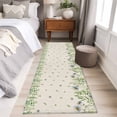 thumbnail image 4 of Runner Rugs 2x6 Ft, Farmhouse Botancial Non Slip Area Rugs for Kitchen Bedroom Entryway, Pastoral Daisy Leaves Rustic Burlap Washable Carpet Runner Rug Floor Mats for Bedroom Home Decor, 4 of 8