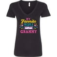 thumbnail image 3 of Inktastic My Favorite People Call Me Grammy with Flowers Women's V-Neck T-Shirt, 3 of 5