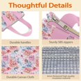 thumbnail image 4 of Pioneer Flower Floral Print Pattern Insulated Lunch Bag for Women & Adults,Large Portable Soft Cooler Lunch Bag,Thermal Food Storage Tote with Pearl Cotton,8.66L,8.75x5.75x9.5 Inch, 4 of 6