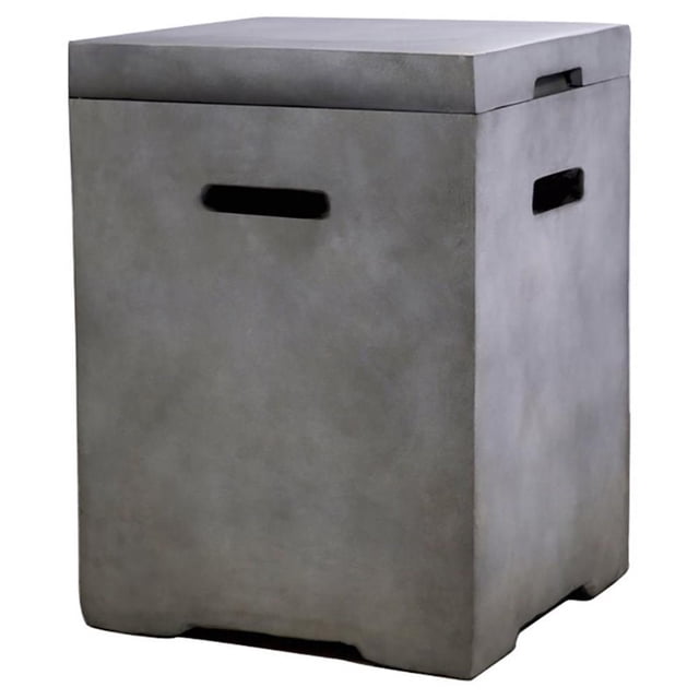 Living Source International Concrete Fire Pit Propane Tank Cover in Gray