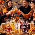 thumbnail image 5 of 20 oz Halloween Ghost Glass Tumbler, Can‑Shaped Iced Coffee Glass Cup with Lid and Straw, Cute Ghost Print Drinking Glass for Halloween Party, Home Office Daily Cold Beverages, 5 of 6