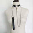 thumbnail image 5 of Xinwanna Women Faux Leather Collar Leash Chain Decor Adjustable Erotic Lover Necklace Cosplay Nightclub Party Choker Individual Neck Jewelry (Type A), 5 of 13