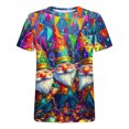 thumbnail image 5 of Mifsaly Mardi Gras T Shirts for Women Glitter Mask Print Short Sleeve Shirts Colorful Festival Party Tops Carnival Casual Loose Fit T-Shirts Spring Summer Outfits XL, 5 of 6