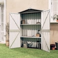 thumbnail image 2 of vidaXL Outdoor Storage Shed Garden Shed with 3 Shelves Metal Storage Shed, 2 of 4