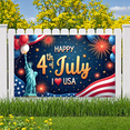 thumbnail image 5 of Patriotic Theme Celebration Banner July 4th Independence Day Decor American Flag Fireworks for Outdoor Event Holiday Party, 5 of 7