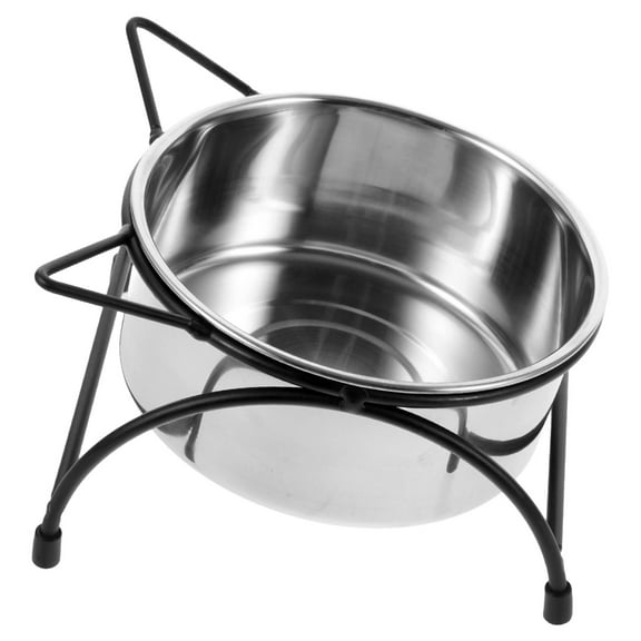 SOPOTUTU Stainless Steel Elevated Double Bowl Pet Feeder with Detachable Rack