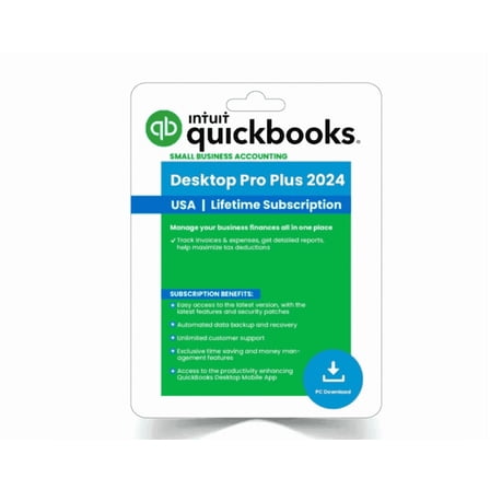 INTUIT Quick Books Desktop Pro Plus 2024 - Lifetime License - Windows