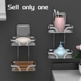 thumbnail image 3 of Soap Bar Holder for Shower Wall, 2 Tier Drill-Free Shampoo Dish, Stainless Steel Self Draining Hanging or Stand Rack A, 3 of 5