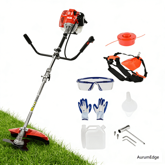AurumEdge 52cc 2-Stroke Gas Petrol Hedge Trimmer Brush Cutter Chainsaw Multifunctional for Garden