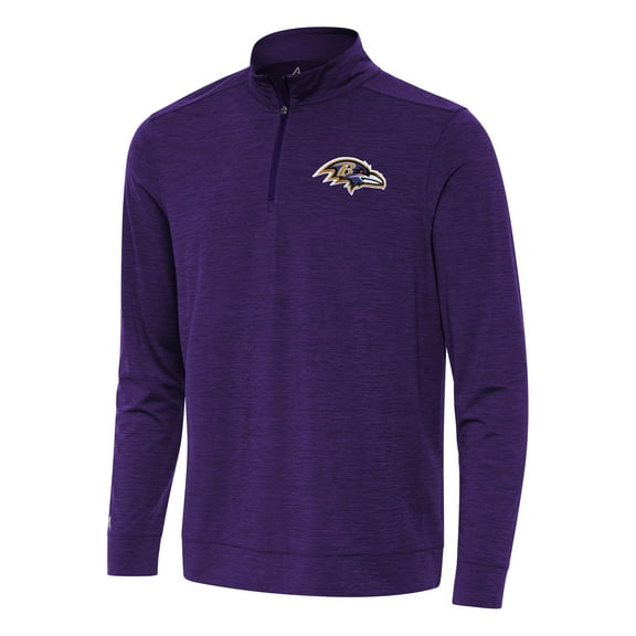 Men's Antigua Heather Purple Baltimore Ravens Bright Quarter-Zip Top
