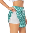 thumbnail image 3 of Lsque Aquamarine Glitter1 Printed Women's Running Shorts with Liner Pockets,Elastic Quick Dry Workout Athletic Gym Yoga Shorts,Womens High Waist Shorts-Large, 3 of 9