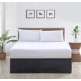 thumbnail image 6 of CCNY 12" Inch Drop Pleated Bed Skirt King Size 100% Microfiber Made Dark Grey with Split Corners Bedskirts, 6 of 13