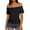Black, variant on Women's Summer Cap Sleeve Boat Neck Off Shoulder Top Going Out Slim Fit Tops Y2K Tight Shirts Yellow,M