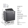 thumbnail image 3 of BENTISM 4.5KW Stainless Steel Sauna Heater, Wall-Mounted, 105-210 cu.ft, Internal Controller, 3 of 9