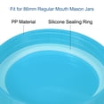 thumbnail image 4 of Uxcell 86mm Wide Mouth Plastic Mason Jar Lids with Silicone Sealing Ring, Sky Blue 1Set/10 Pack, 4 of 5