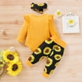 thumbnail image 4 of Lovebay Newborn Baby Girls Letters Romper Floral Pants Headband Outfits Set 0-18 Months, 4 of 13