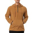 thumbnail image 1 of Unique Bargains Big & Tall Men's Fleece Drawstring Hooded Sweatshirt Zip Pullover, 1 of 5
