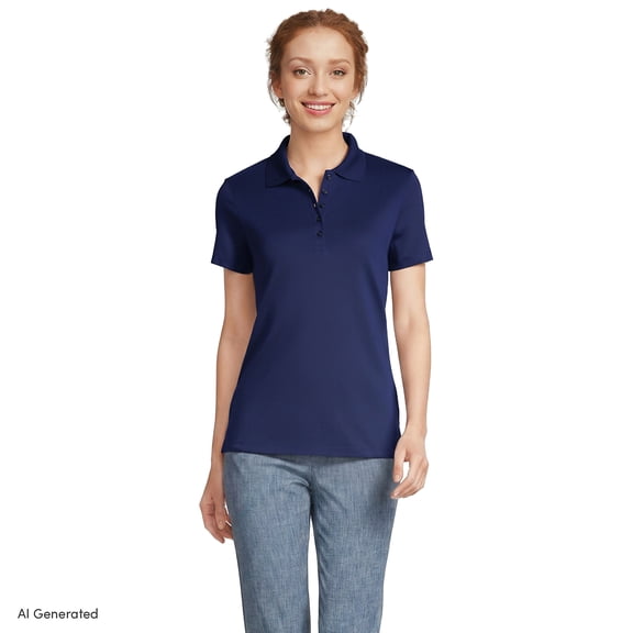 Lands' End Women's American-Grown Supima Cotton Polo Shirt