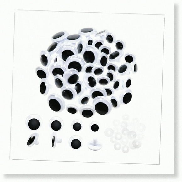 GooglyGripz: 50pcs Black Safety Eyes with Washers for DIY Arts, Stuffed Animals, Amigurumis, Bears, Dolls Making - 15mm, 18mm, 20mm, 23mm Round Eyes.