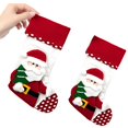 thumbnail image 2 of Apeya Christmas Stocking with 3D Plush Fox Penguin Santa Reindeer Character Red Cuff for Fireplace Hanging Holiday Decor Family Gift Home Decoration, 2 of 4