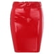 thumbnail image 2 of Gibobby faldas para mujer mujer Sexy Faux Mini cintura alta Casual Zip PU Slim Pencil Plus Size(Rojo, L), 2 of 5
