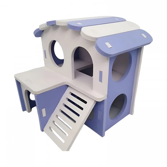 LAMIRO Guinea Pig Hideout House with Ramp Hamster House Villa Chinchilla Hut Hamster Villa House