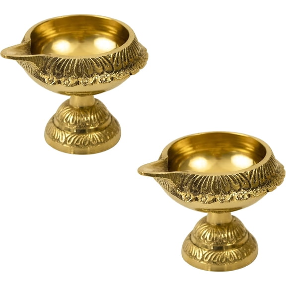 Traditional Brass Diya for Puja | Pooja Aarti | Arti Deepak Deepam Oil Lamp for Home Temple Puja Articles Decor Gifts- Kuber Stand